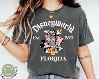 Retro Disneyworld Florida Shirt: Comfort Colors Mickey and Friends