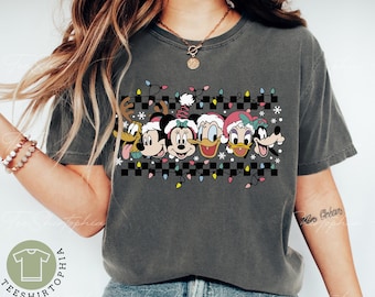 Comfort Colors Mickey and Friends Retro Christmas Shirt