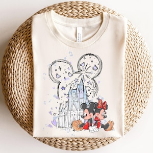 Watercolor Disney Castle Shirt, Disney Vacation Shirt, Mickey Minnie Mouse, Magic Kingdom Family Shirt, Retro Disney Shirt, Disneyland Shirt