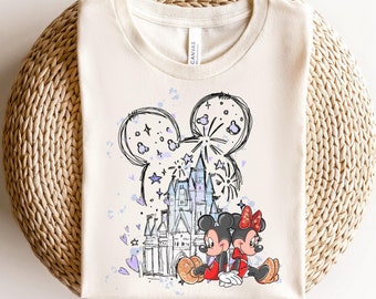 Watercolor Disney Castle Shirt, Disney Vacation Shirt, Mickey Minnie Mouse, Magic Kingdom Family Shirt, Retro Disney Shirt, Disneyland Shirt