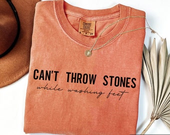 Comfort Colors Christian T-Shirt: Can't Throw Stones Bible Verse