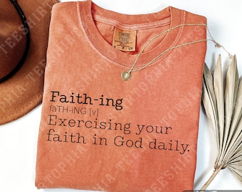 Comfort Colors Faith Definition Shirt - Christian Apparel
