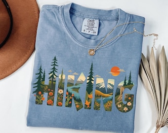 Comfort Colors Hiking Shirt: Mountain Adventure Graphic Tee