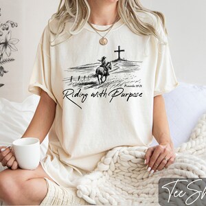 Comfort Colors Christian Cowgirl Shirt: Riding with Purpose Tee image 4