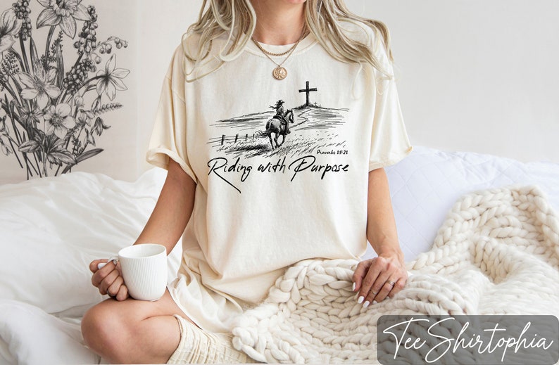 Comfort Colors Christian Cowgirl Shirt: Riding with Purpose Tee image 4