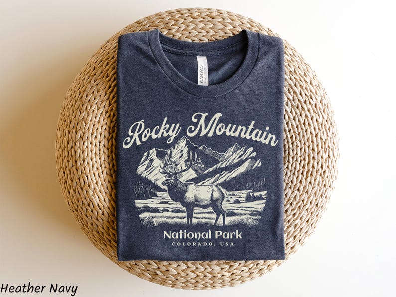 Rocky Mountain National Park Sweatshirt, Colorado Elk Hiking Graphic Tee, Vintage Mountain Sweatshirt, Outdoorsy Nature Lover Gift Top image 8