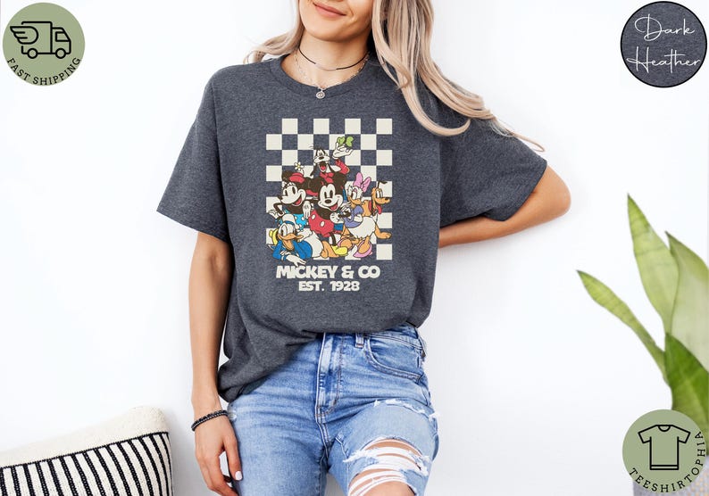 Retro Disney Sweatshirt, Mickey And Co Est 1928 Shirt, Mickey And Friends Tee, Family Vacation Gift, Magic Kingdom,Disney World Trip Sweater image 8