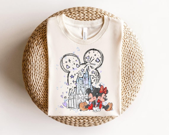 Watercolor Disney Castle Shirt, Disney Vacation Shirt, Mickey Minnie Mouse, Magic Kingdom Family Shirt, Retro Disney Shirt, Disneyland Shirt