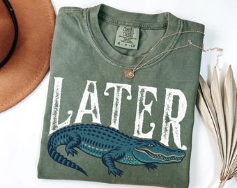 Comfort Colors Later Gator Shirt: Retro Alligator Graphic Tee