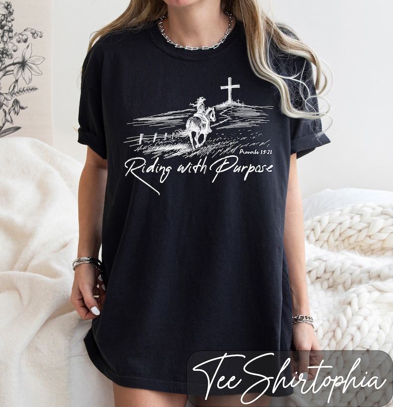 Comfort Colors Christian Cowgirl Shirt: Riding with Purpose Tee image 5