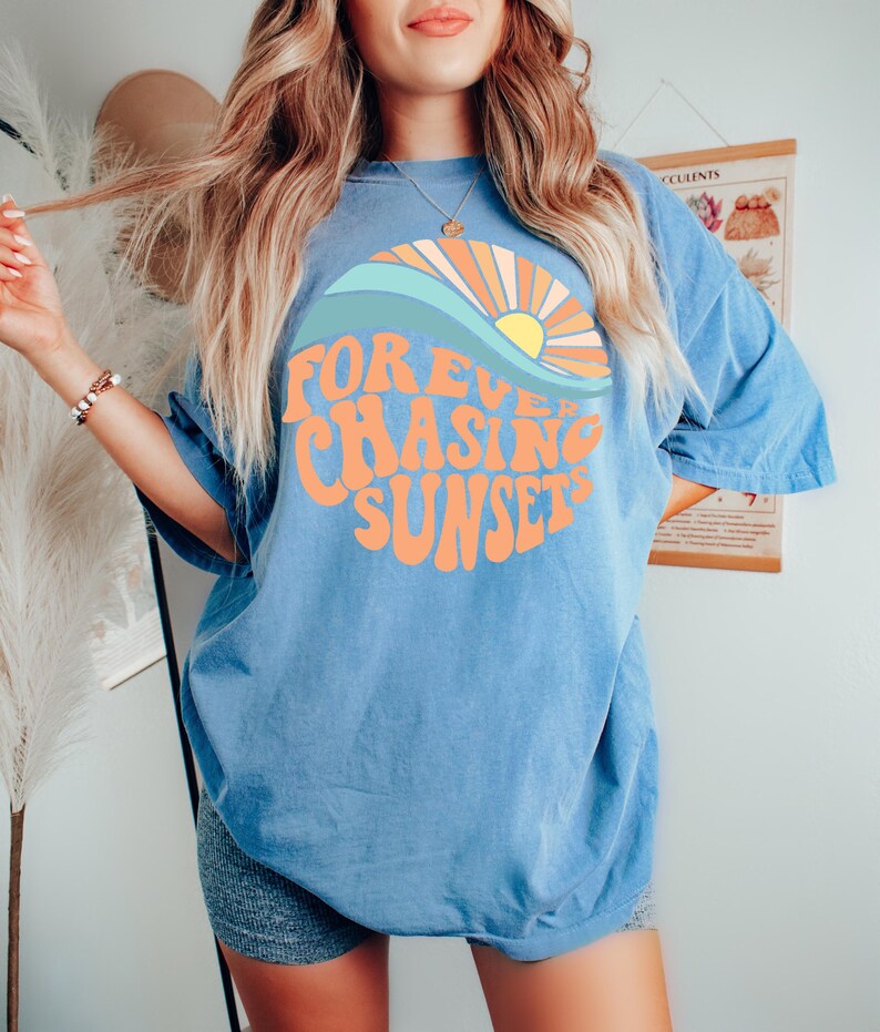 Comfort Colors Chasing Sunsets Shirt: Summer Beach Vibes Tee image 3