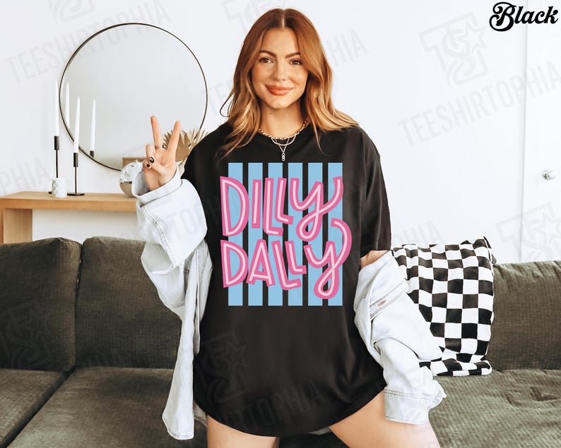 Comfort Colors Dilly Dally Shirt, Preppy Aesthetic Graphic Tee, Funny Lazy Day T Shirt, Sarcastic Humor Tee, Trendy Womens Graphic Tee Bild 10