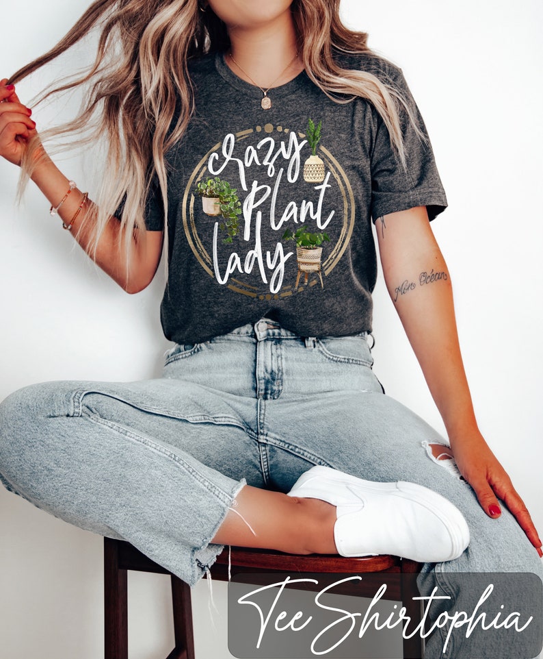 Crazy Plant Lady Shirt: Gardener Gift, Plant Mom Tee image 4