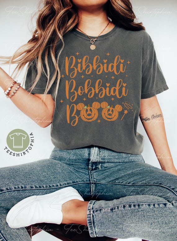Comfort Colors® Bibbidi Bobbidi Boo Shirt, Funny Halloween Shirt, Disney Halloween Shirt, Disney Pumpkin Shirt, Disney Matching Shirts