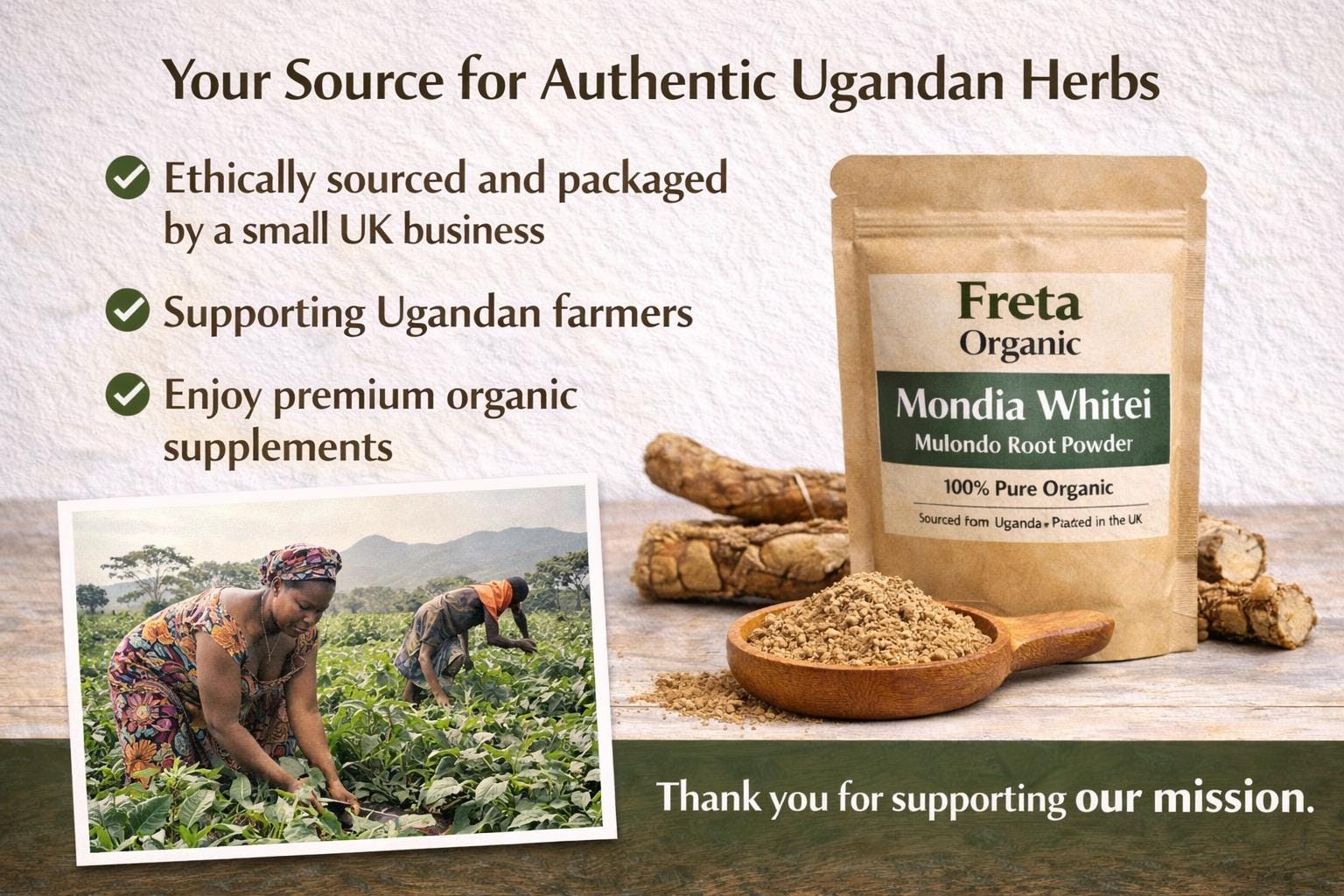 Mondia Whitei Mulondo Root Powder | Organic Ugandan White Ginger ...