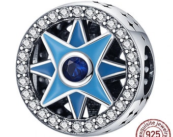 Charm Fits Pandora Original Bracelet 925 Round Star Charm