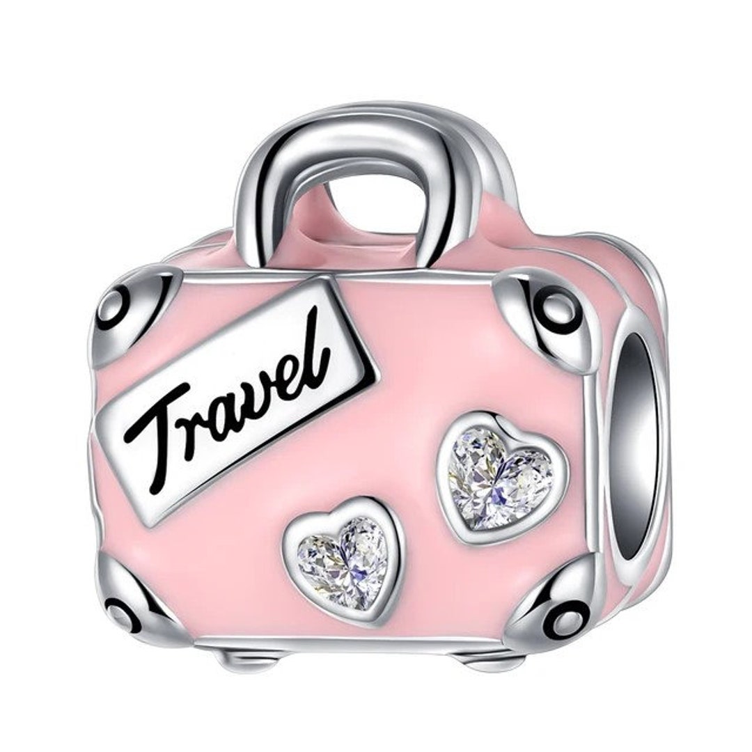 Pandora Pink Travel Bag Charm スターリングシルバー Amazon.com: PANDORA Pink Travel Bag Charm - Compatible with