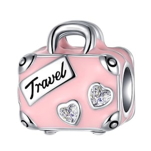 Charm Fits Pandora Original Bracelet 925 Pink Travel Suitcase Etsy