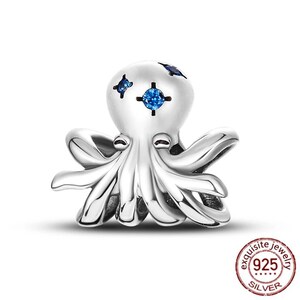 Charm Fits Pandora Original Bracelet 925 Silver Octopus Silver