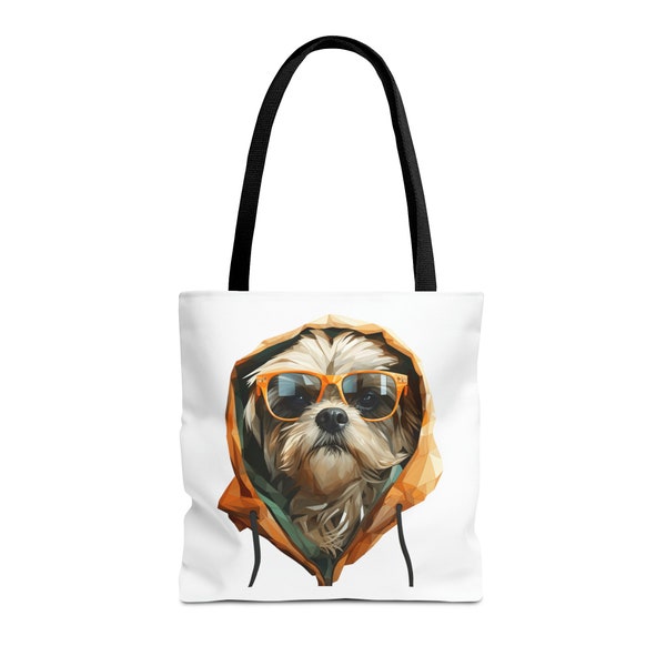 Shih Tzu Street Style Tote Bag, Tote Shih Tzu de moda, Bolso amante de Shih Tzu, Regalos para mujeres, Bolsa de compras para mamá de perro, Bolso retro Poly Art