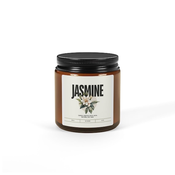 Scented Soy Candle: Amber Jar, Home Fragrance Decor - Aromatherapy Gift
