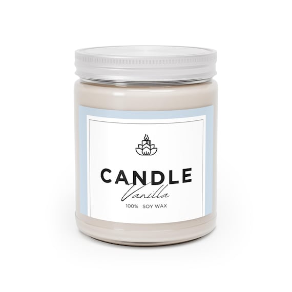 Vanilla Scented Soy Candle: Eco-Friendly Home Decor, 9oz Reusable Glass