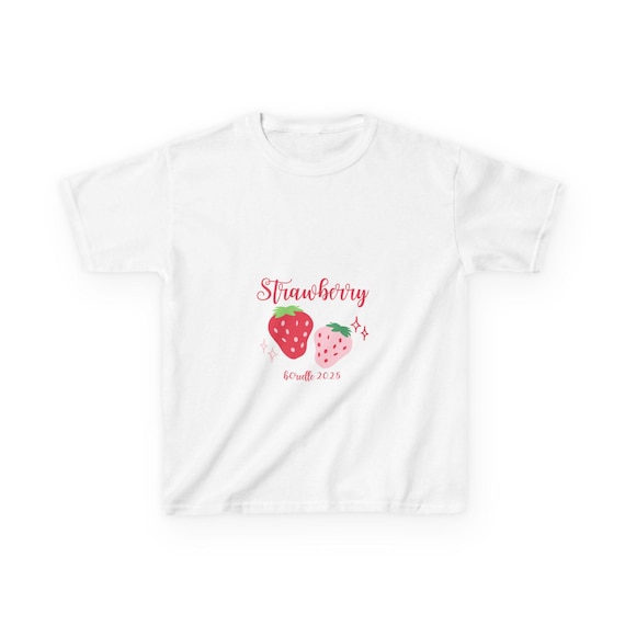 Kids Strawberry Graphic Tee, Cute Summer Shirt for Children, Birthday Gift, Trendy Kidswear, Summer Vibes, Cute Fruit Tee