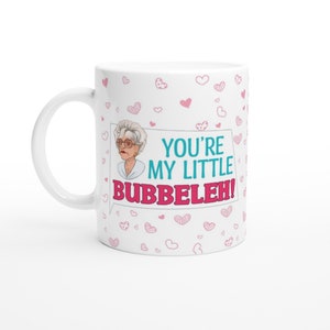 Bubbeleh! Yiddish Coffee cup, Yiddish Jewish Jokes GIFT MUG, Funny Tea cup for Jewish friends or family, White Ceramic Mug