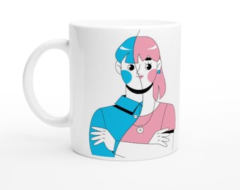Trans Pride Mug: 11oz Ceramic Coffee Cup for Trans Ally