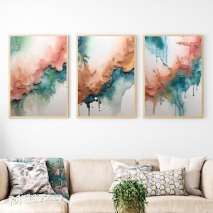 Epoxy Wall Art, Set of 3 Epoxy Wall Art, Watercolor Wall Art, Printable Wall Art, Epoxy Resin Wall Art, Modern Art Print, Housewarming Gift