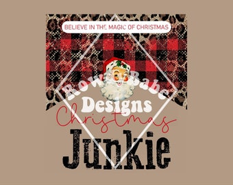 Christmas Junkie PNG, Digital Design, Sublimation Design, Trendy png, Trendy Sublimation, Digital Download-Shirt Design-png