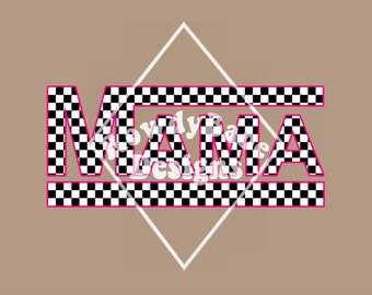Checkered Mama PNG, sublimation design download, trendy png, digital download, retro png, vintage png
