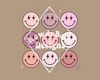 PNG de emoticono de rayo, descarga de diseño de sublimación, PNG de moda, descarga digital, PNG occidental, PNG genial, PNG retro, PNG vintage