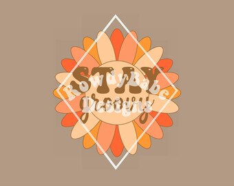Stay Groovy Flowers PNG, sublimation design download, trendy png, digital download, western png, groovy png, retro png, vintage png