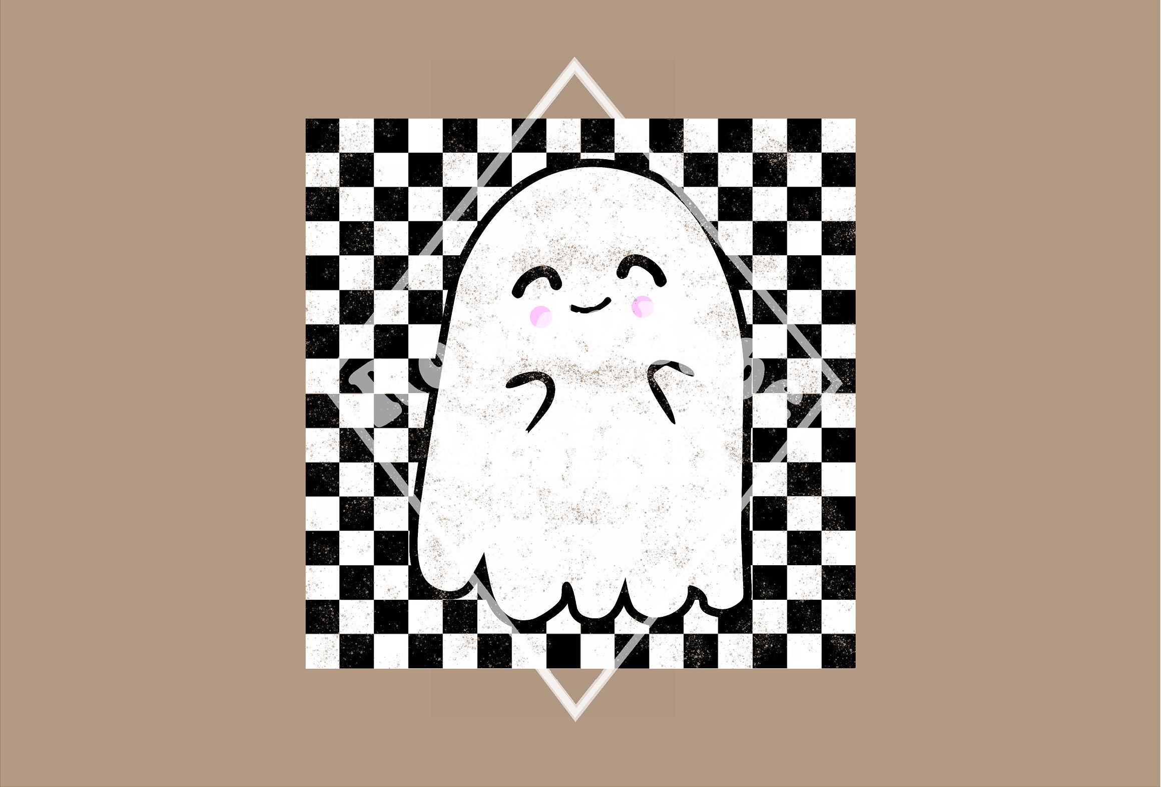 Checked Ghost Ghost Checkered Halloween PNG, Sublimation Design Download, Trendy Png ...