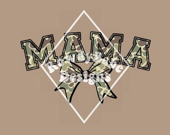 Camo Mama Bow PNG, sublimation design download, trendy png, digital download, retro png, vintage png