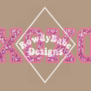 XOXO Varsity Letter Patch - Valentines PNG, descarga de diseño de sublimación, png de moda, descarga digital, png de San Valentín, png a cuadros rosa