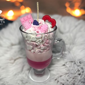 Cherry Sundae Candle, Ice Cream Candle, Handmade, Gift Candle, Unique Candle, Soy-Coconut wax, Dessert Candle, Whipped Candle, Great Idea