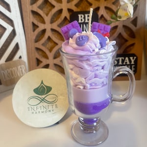 Raspberry vanilla Sundae Candle, Ice Cream Candle, Gift Candle, Unique Candle, Soy-Coconut wax, Dessert Candle, Whipped Candle, Great Idea