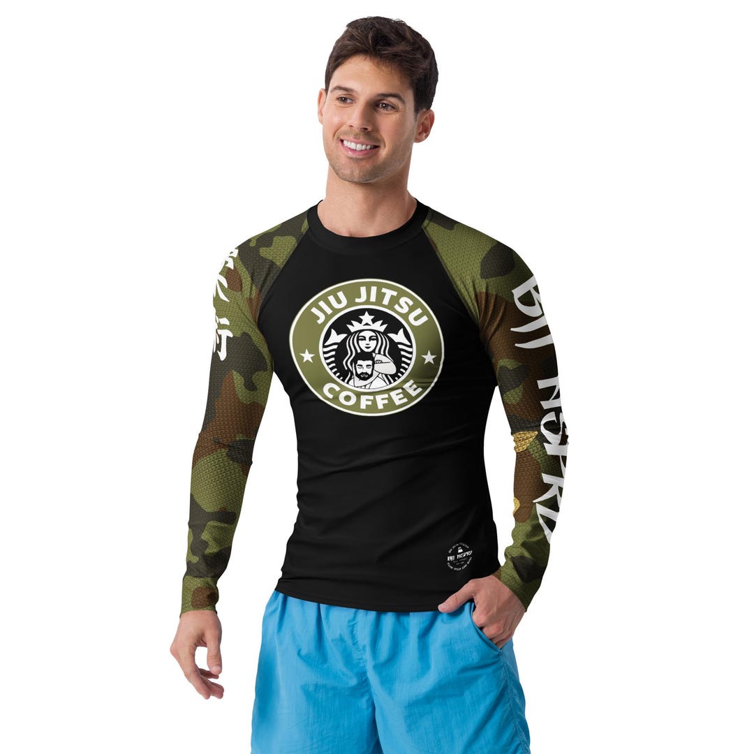 Men's Jiu Jitsu & Coffee Rash Guard - Etsy