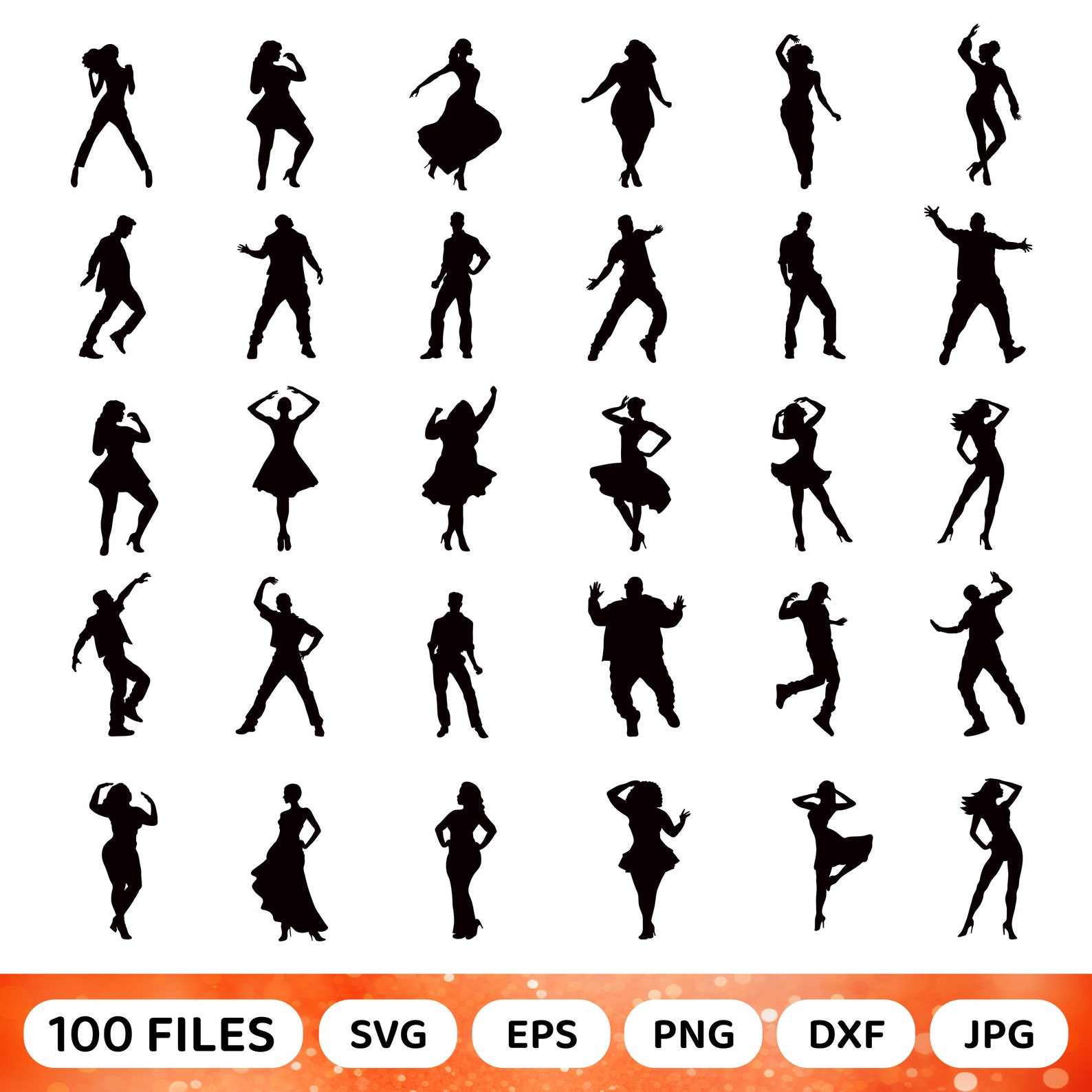 Dancing Raisin Svg Dance Silhouette Svg Bundle - 100 Designs, Dancing People Svg, Dancer ...