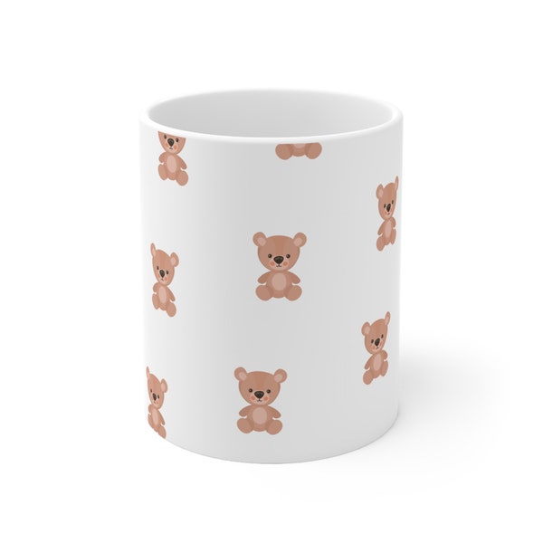 Tasse Teddy Bear Buddies Bleu Et Gris – Céramique (Occasion, Défauts)