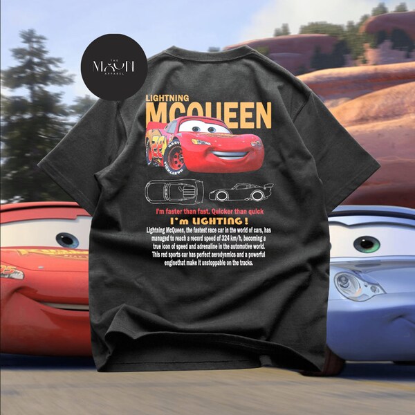 T-shirt McQueen en édition limitée - t-shirt fan Lightning McQueen - t-shirt film voitures - chemise McQueen et Sally - chemises pour couple - t-shirt voiture vintage - t-shirt Sally