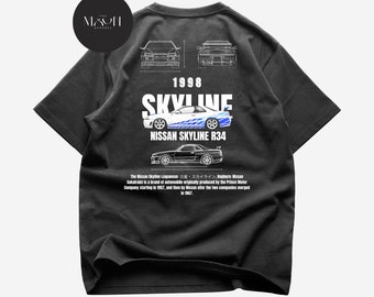 Camiseta Nissan Skyline limitada - Camiseta Skyline GTR R34 -Camisa Paul Walker - Camiseta de coche JDM - Camisa Skyline R34 -Camiseta de coche japonesa -Regalo amante del coche