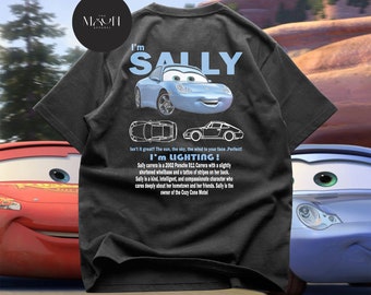 T-shirt Sally en édition limitée - T-shirt des fans de Sally et McQueen - T-shirt de film voitures - T-shirt McQueen - T-shirts de couple - T-shirt de voiture vintage