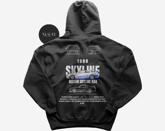 Limited Nissan Skyline Hoodie - Skyline GTR R34 Hoodie  -Paul Walker Hoodie - JDM Car Hoodie - Skyline R34 Shirt -Japanese Car Hoodie