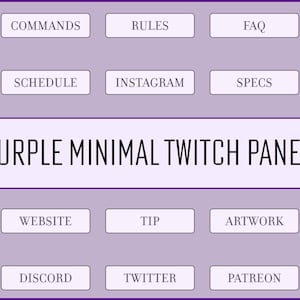 Lila Minimal Twitch Panels | Gebrauchsfertig | 20 Tafeln | Zucken |