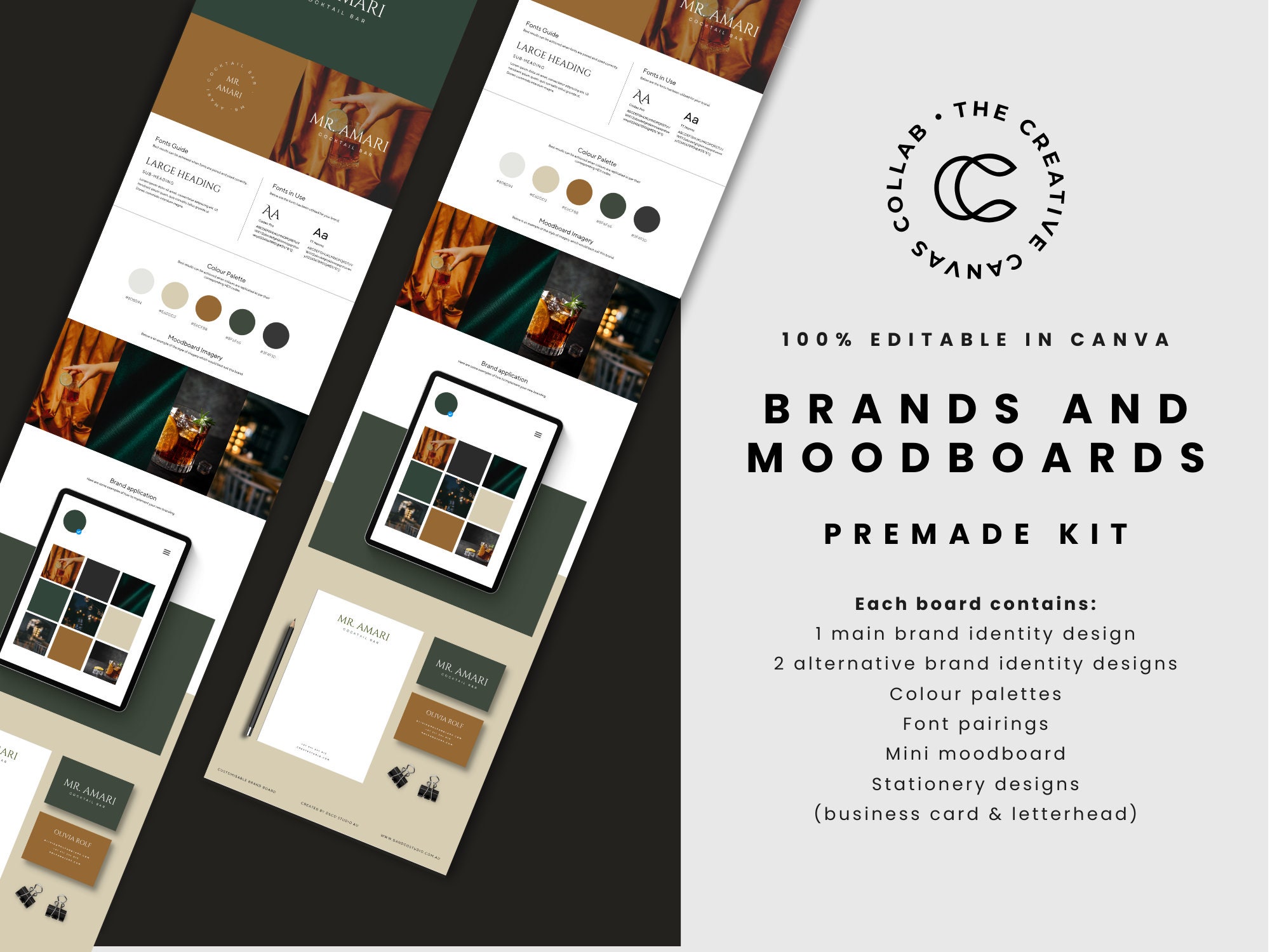 Brand and Mood Board Premade Template Kit Etsy