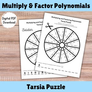 Multiplying Binomials and Factoring Quadratics |Polynomial Math Tarsia Puzzle | Algebra Standard and Factored Form Activity