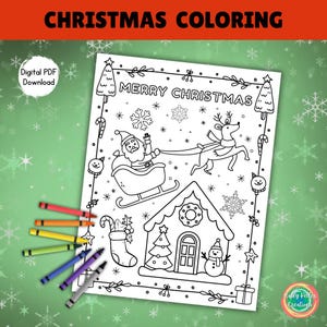 Christmas Coloring Sheet | Holiday Activity Page Download | Printable Kids Christmas Party Worksheet